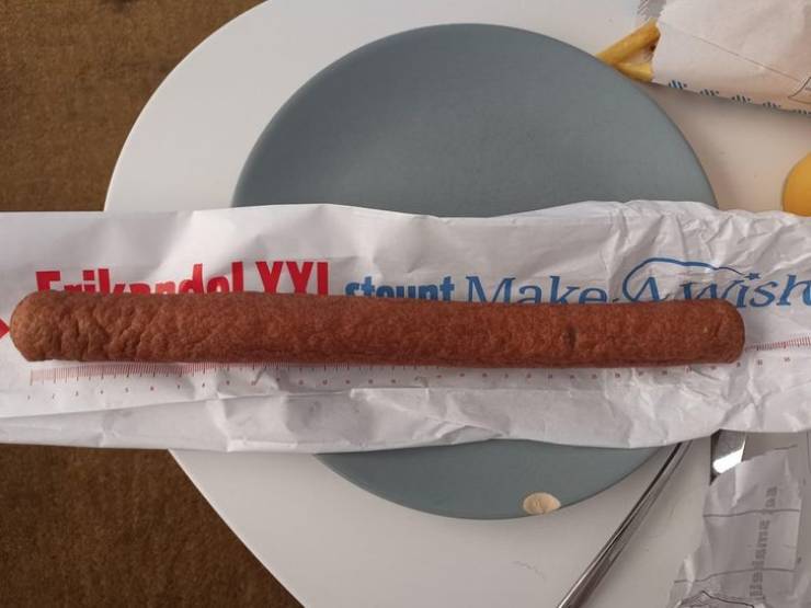 “My ‘frikandel’ package has a ruler on it so you can see how long it is.”