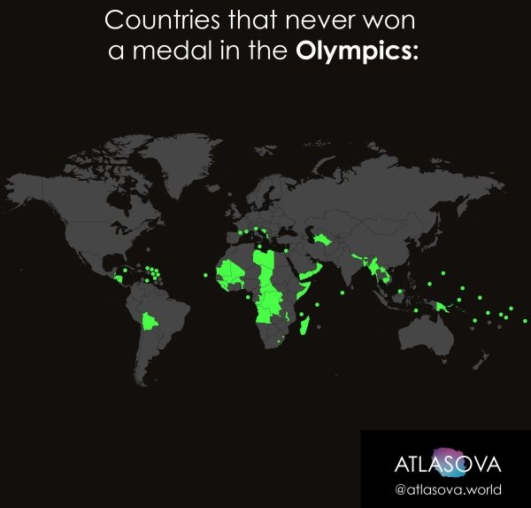 political world map black white - Countries that never won a medal in the Olympics Atlasova .world