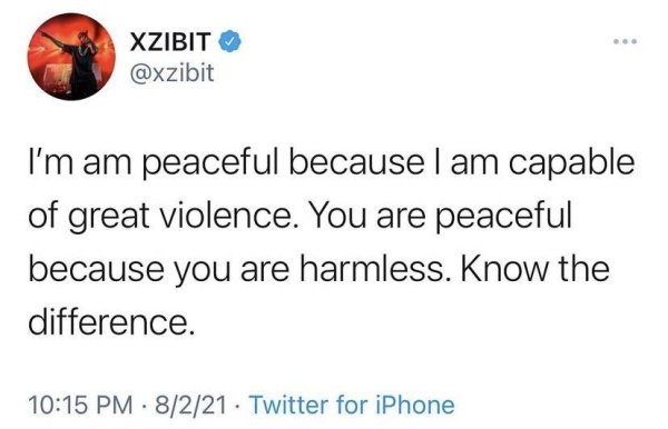 simu liu tweet nicki minaj - Xzibit I'm am peaceful because I am capable of great violence. You are peaceful because you are harmless. Know the difference. 8221 Twitter for iPhone