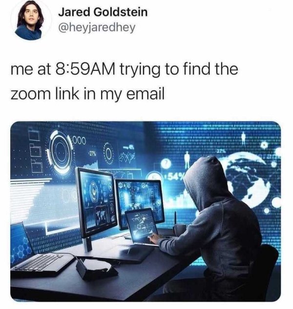 cyber security ethical hacking - Jared Goldstein me at Am trying to find the zoom link in my email 000 2744 0 154%