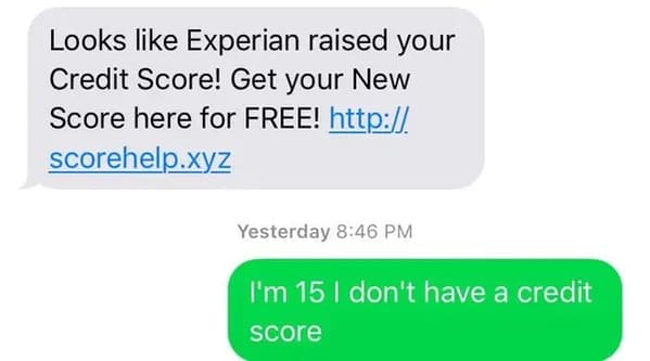 your uber driver text - Looks Experian raised your Credit Score! Get your New Score here for Free! http scorehelp.xyz Yesterday I'm 15 I don't have a credit score