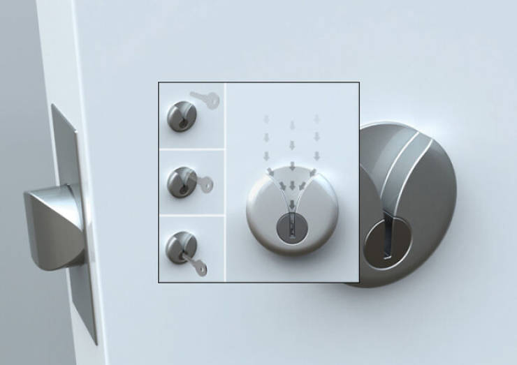 This door lock was designed to make it easier for the elderly, mobility limited, or drunk people to unlock their door.