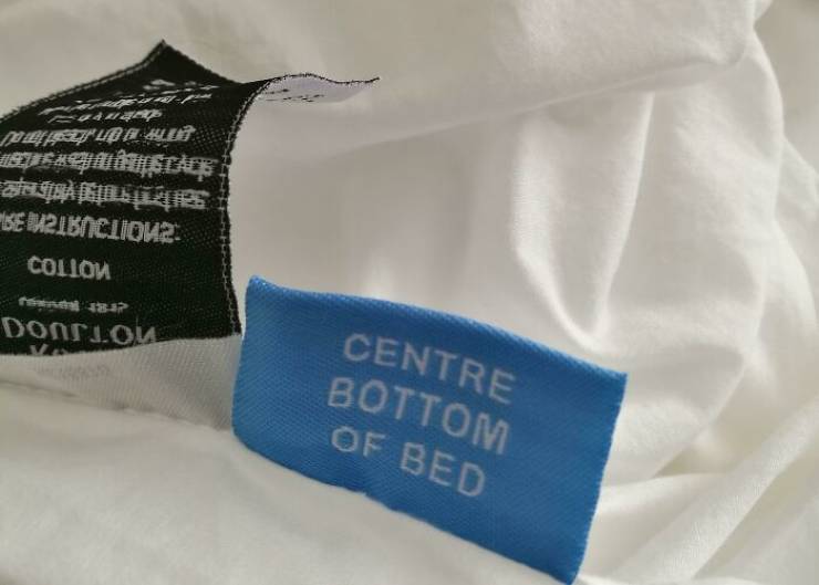 "Bed Sheet Tells You Which Side You Are Holding So That You Can Orientate It When Putting It On The Bed"