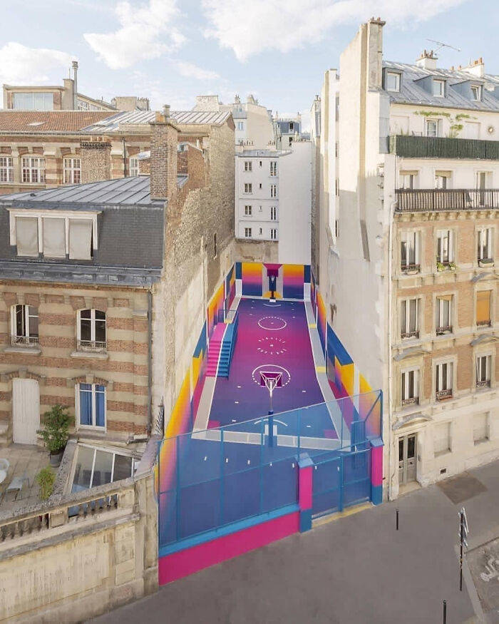 Pigalle basketball court designed by ill studio & Nike.