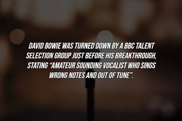 computer wallpaper - David Bowie Was Turned Down By A Bbc Talent Selection Group Just Before His Breakthrough, Stating "Amateur Sounding Vocalist Who Sings Wrong Notes And Out Of Tune".