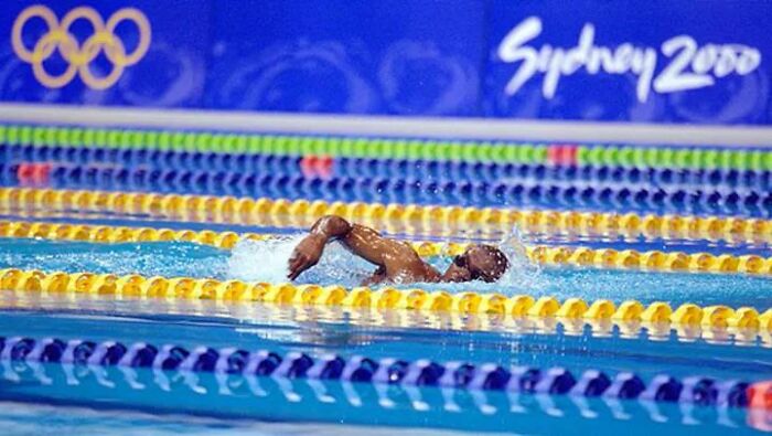 of Eric Moussambani, who had never seen an olympic sized swimming pool before the 2000 olympics. He recorded the slowest time in 100m freestyle history at 1:52.72, however won his heat as all other competitors false started. He is now a national hero the head swimming coach of Equatorial Guinea