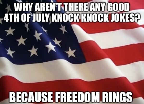 american flag apple - Why Aren'T There Any Good 4TH Of July Knock Knock Jokes? Because Freedom Rings