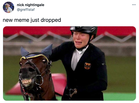 funny tweets - jockey - . nick nightingale new meme just dropped