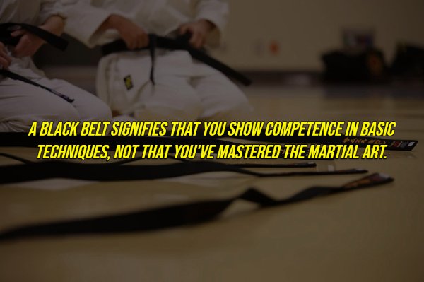 common myths - Karate - A Black Belt Signifies That You Show Competence In Basic Techniques, Not That You'Ve Mastered The Martial Art.