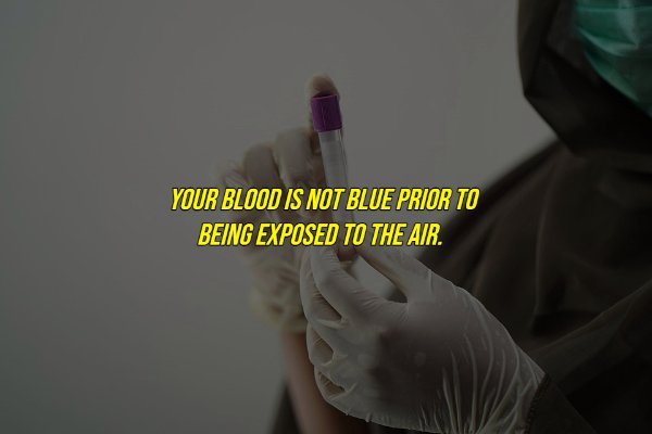 common myths - Coronavirus - Your Blood Is Not Blue Prior To Being Exposed To The Air.