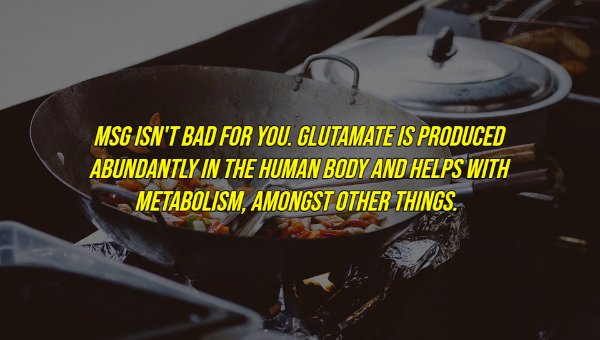 common myths - cooking pixabay - Msg Isn'T Bad For You. Glutamate Is Produced Abundantly In The Human Body And Helps With Metabolism, Amongst Other Things.