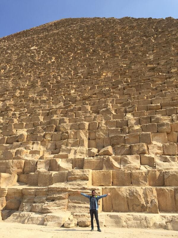 massive things with a human for scale - great pyramid of giza