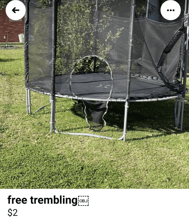 spelling fails - trampoline - R ... Obj free trembling oo $2