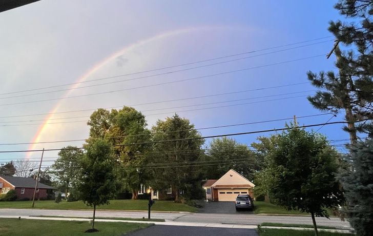 “The rainbow in front of my house looks like another planet.”
