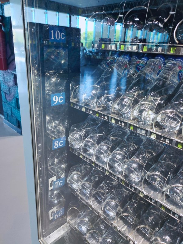 “My gym’s vending machine organizes water based on it’s temperature.”