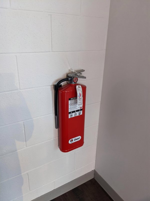 “This flat fire extinguisher I found.”