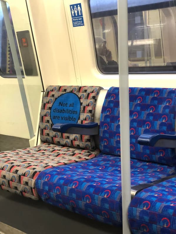 “These seats on the jubilee line”