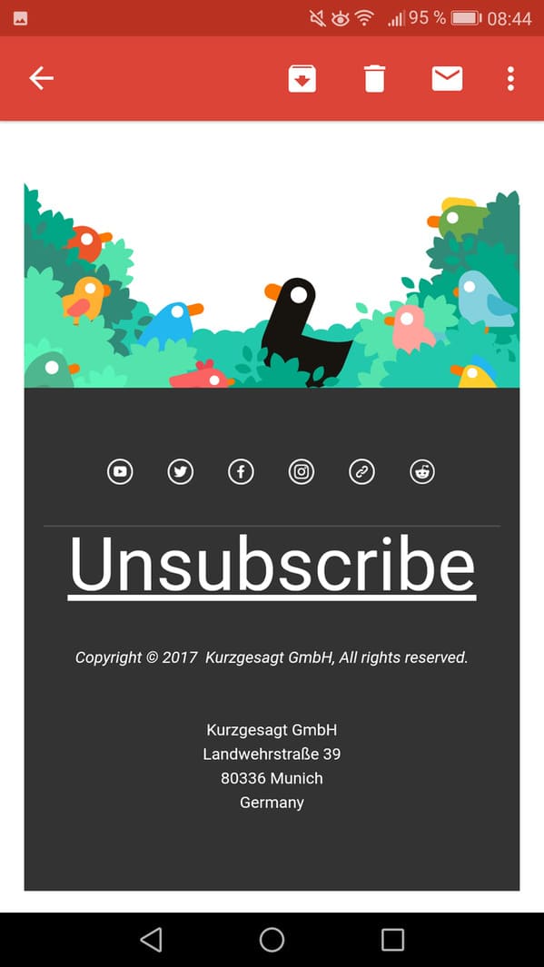 “Big unsubscribe button”