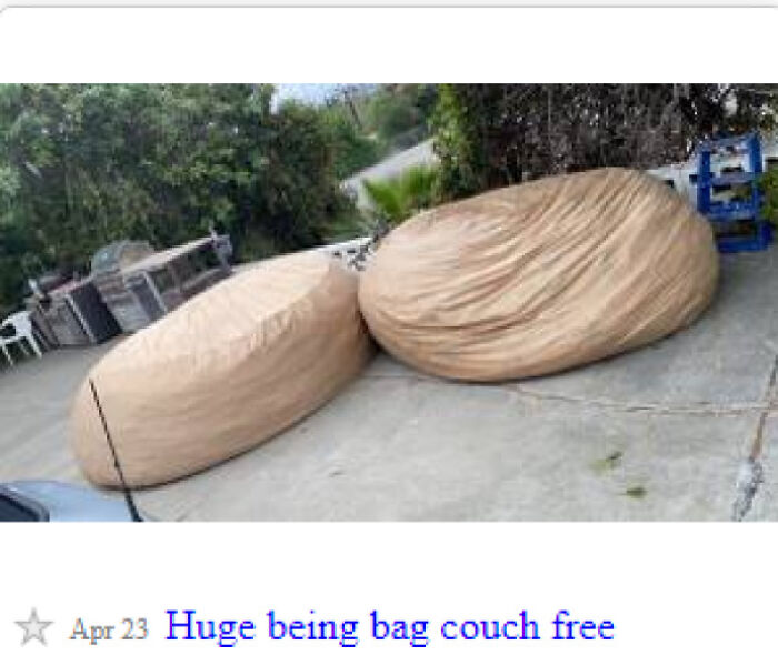 wood - Apr 23 Huge being bag couch free