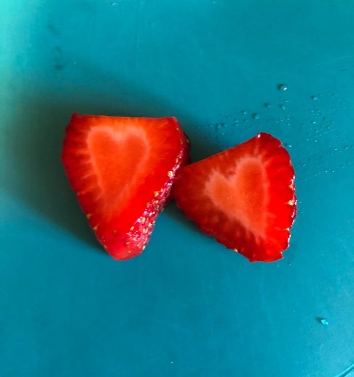 “Strawberry I cut today showed me some love”