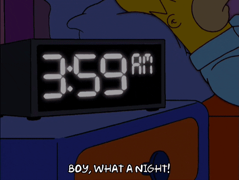 homer simpson alarm clock gif - Am Boy, What A Night!