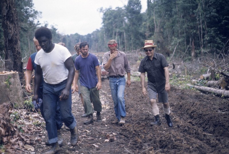 Clearing Land for the People Temple, Jonestown, Guyana with Jim Jones September 1974