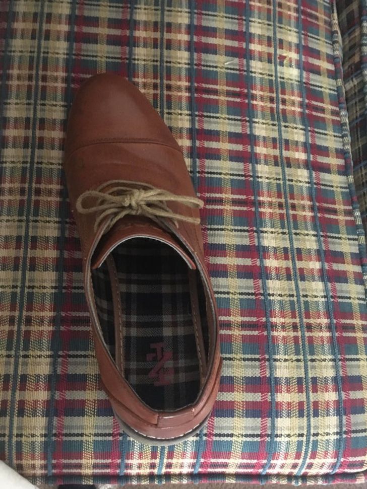 “The inside of my shoe has almost the exact same pattern as my friend’s couch.”