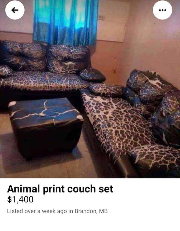 animal print leather couch - ... Animal print couch set $1,400 Listed over a week ago in Brandon, Mb