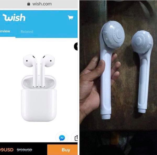 airpods from wish - wish.com wish Prview Related c1 9USD $459USD Buy