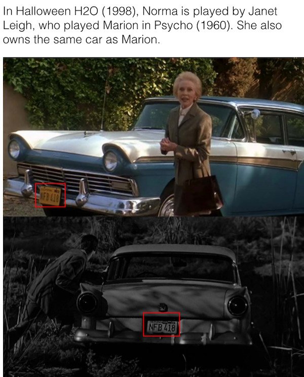 halloween h20 cast janet leigh - In Halloween H20 1998, Norma is played by Janet Leigh, who played Marion in Psycho 1960. She also owns the same car as Marion. Afb Lis Nfb 418