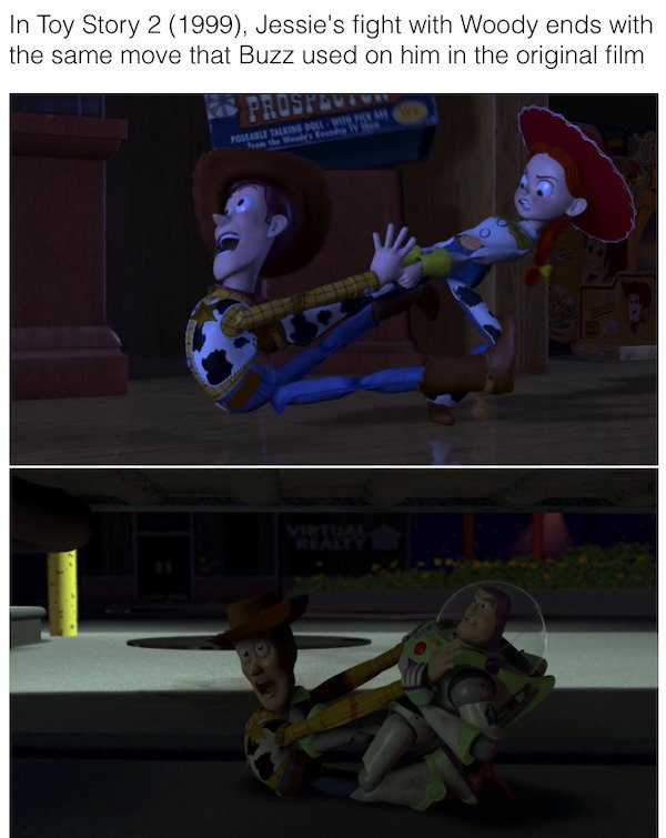 toy story 2 jessie - In Toy Story 2 1999, Jessie's fight with Woody ends with the same move that Buzz used on him in the original film Prusta Pgheable Talking Doll Wenn