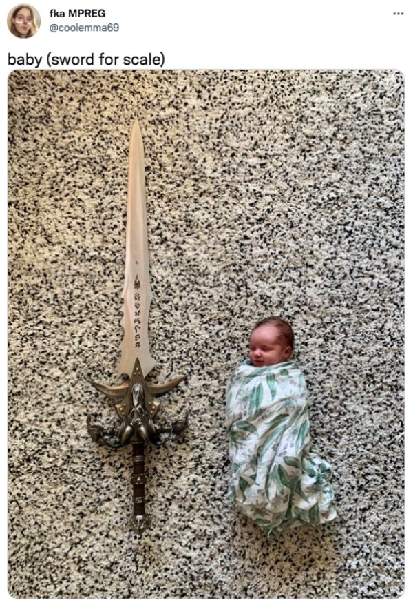 baby sword for scale - . fka Mpreg baby sword for scale