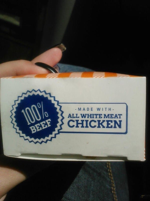white castle 100% beef made with all white meat chicken - 100% Made With All White Meat Chicken Beef