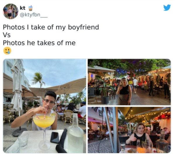 27 Times Boyfriends And Girlfriends Took Very Different Photos.