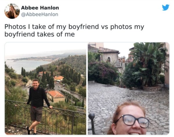 27 Times Boyfriends And Girlfriends Took Very Different Photos.