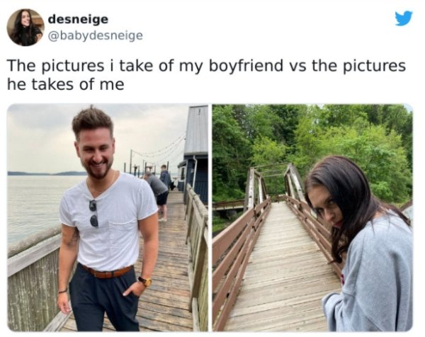 27 Times Boyfriends And Girlfriends Took Very Different Photos.