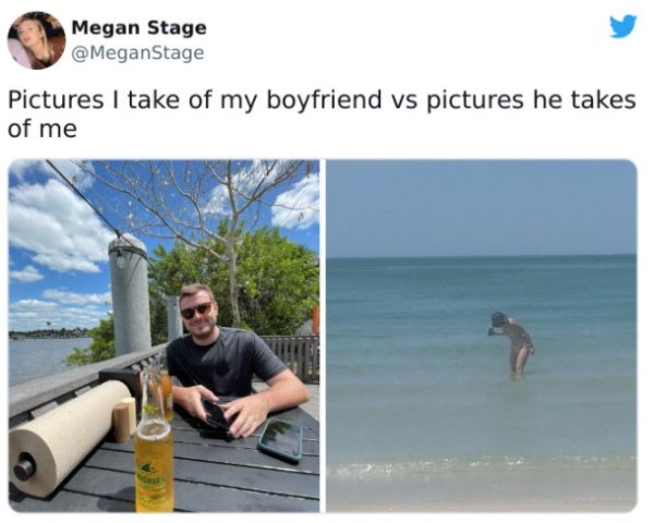 27 Times Boyfriends And Girlfriends Took Very Different Photos.