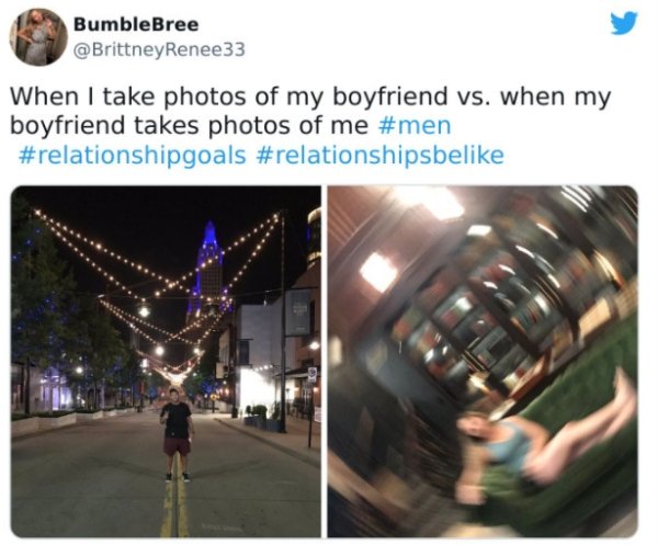 27 Times Boyfriends And Girlfriends Took Very Different Photos.