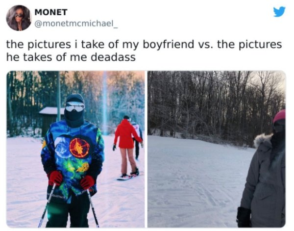 27 Times Boyfriends And Girlfriends Took Very Different Photos.