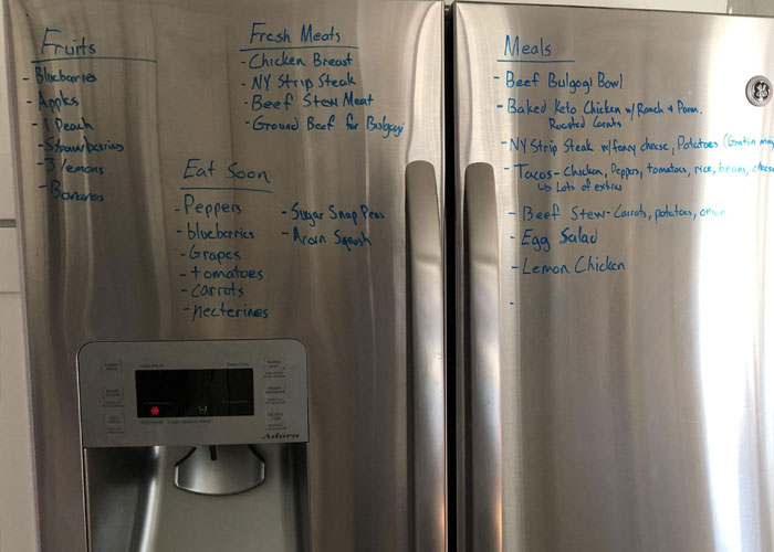 I use my refrigerator as a giant dry erase board. Rubbing alcohol can be used to remove permanent marker if you use the wrong pen.