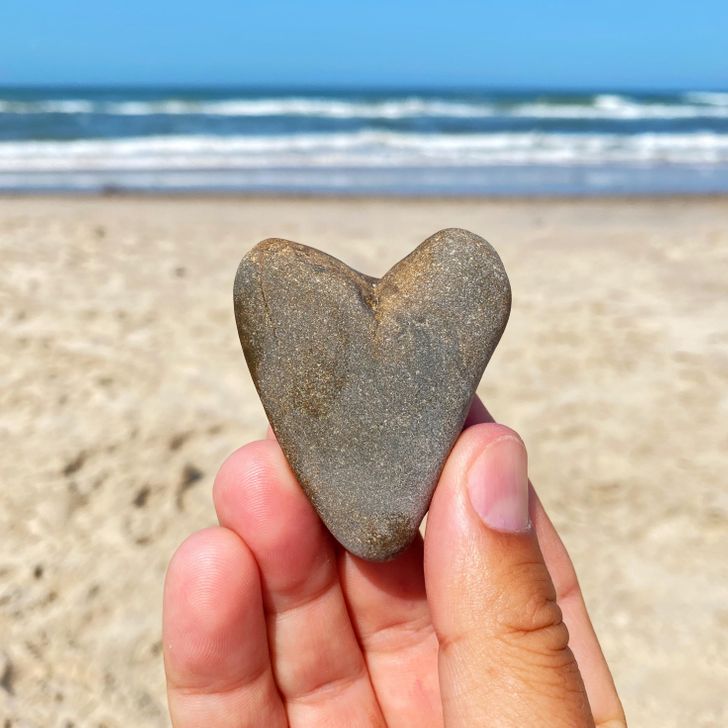 “This heart-shaped stone I found on the beach”