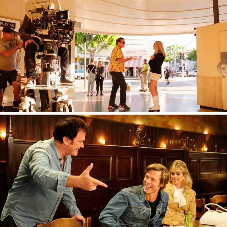 behind the scenes photos - once upon a time in hollywood sharon tate - Panavision Playing Corner Shoppe Travel