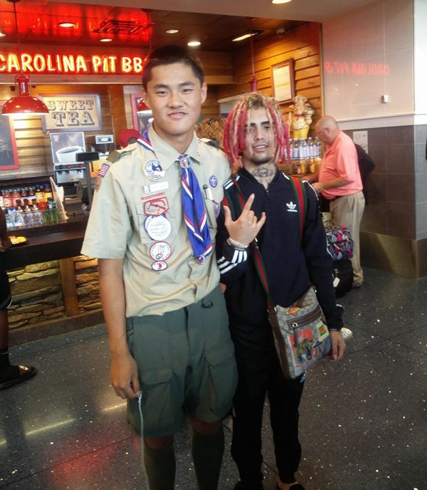 On my way to a Boy Scout camp I met Lil Pump he was high as fuck and thought I was in the military