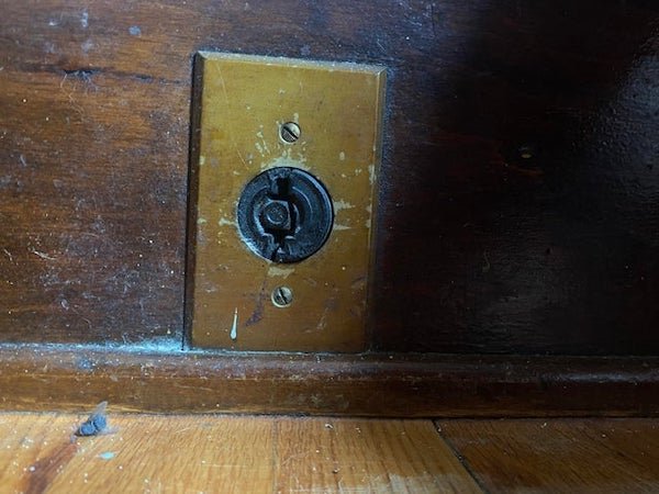 Found three of these wall outlets in our new house, not sure what they are. It is a 100 year old house if that helps at all. Curious what it is for.

A: My electrical contractor husband said it’s an old 110 twist lock outlet.