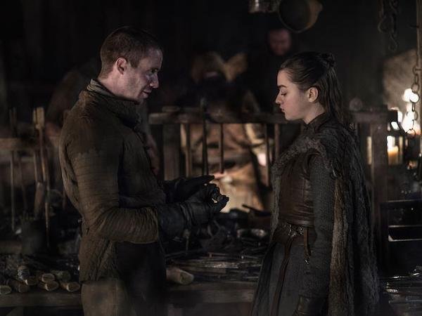 Plot Hole: Gendry calls himself “Gendry Rivers” when talking to Arya. Since he’s Robert Baratheon’s bastard and was born in King’s Landing, he should be called “Gendry Waters” in Game of Thrones.

Explanation: The problem is that only acknowledged highborn bastards have geographically- based surnames like “Snow”, “Sand” or “Waters”. Gendry didn’t even know who his father is until the very end, so he in fact never uses a surname. He might have know that he is a bastard but he didn’t know he is highborn. Small folks, bastards or not, don’t use surnames. This is evident since many black brothers who are lowborn don’t have surnames. Gendry lived his whole life calling himself simply “Gendry”, so he made a mistake when he wanted to emphasize that he is no longer a bastard, on the same day that he found out he was a bastard of Robert’s. Also it was established that Gendry is illiterate…