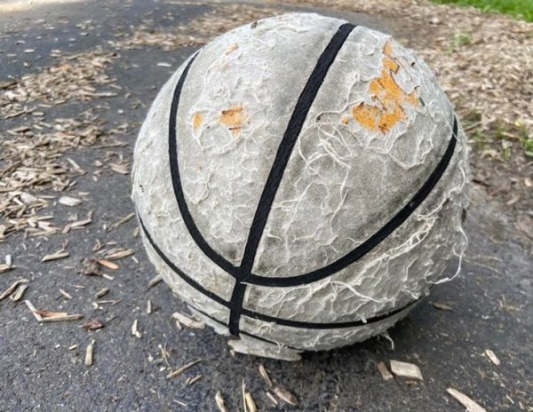 The one and only basketball that lives at the local park and somehow still bounces.