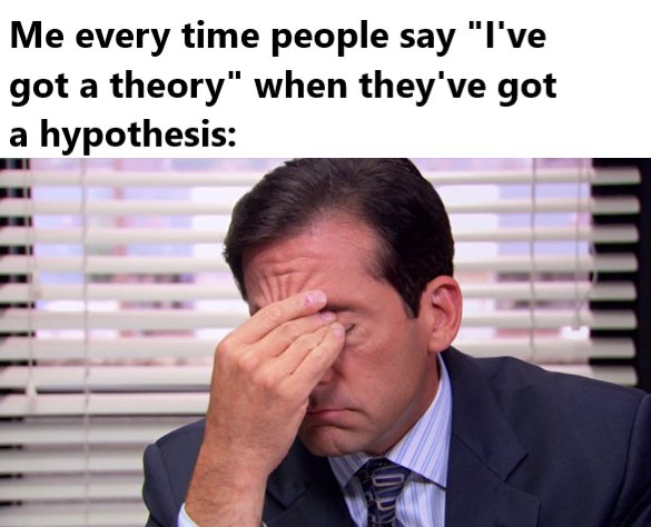 annoyed meme template - Me every time people say "I've got a theory" when they've got a hypothesis