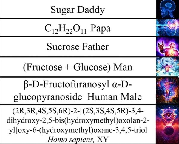 sugar daddy sucrose father - Sugar Daddy C12H22011 Papa Sucrose Father Fructose Glucose Man BDFructofuranosyl aD glucopyranoside Human Male 2R,3R,4S,5S,6R22S,3S,4S,5R3,4 dihydroxy2,5bishydroxymethyloxolan2 yloxy6hydroxymethyloxane3,4,5triol Homo sapiens, 