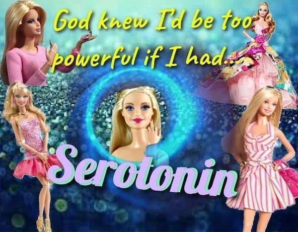 depressing memes - barbie - God knew I'd be tool powerful if I had.. Serotonin |