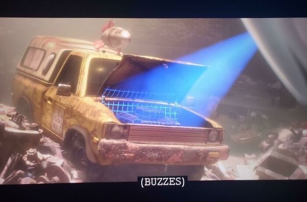movie facts - pizza planet truck wall e - Buzzes
